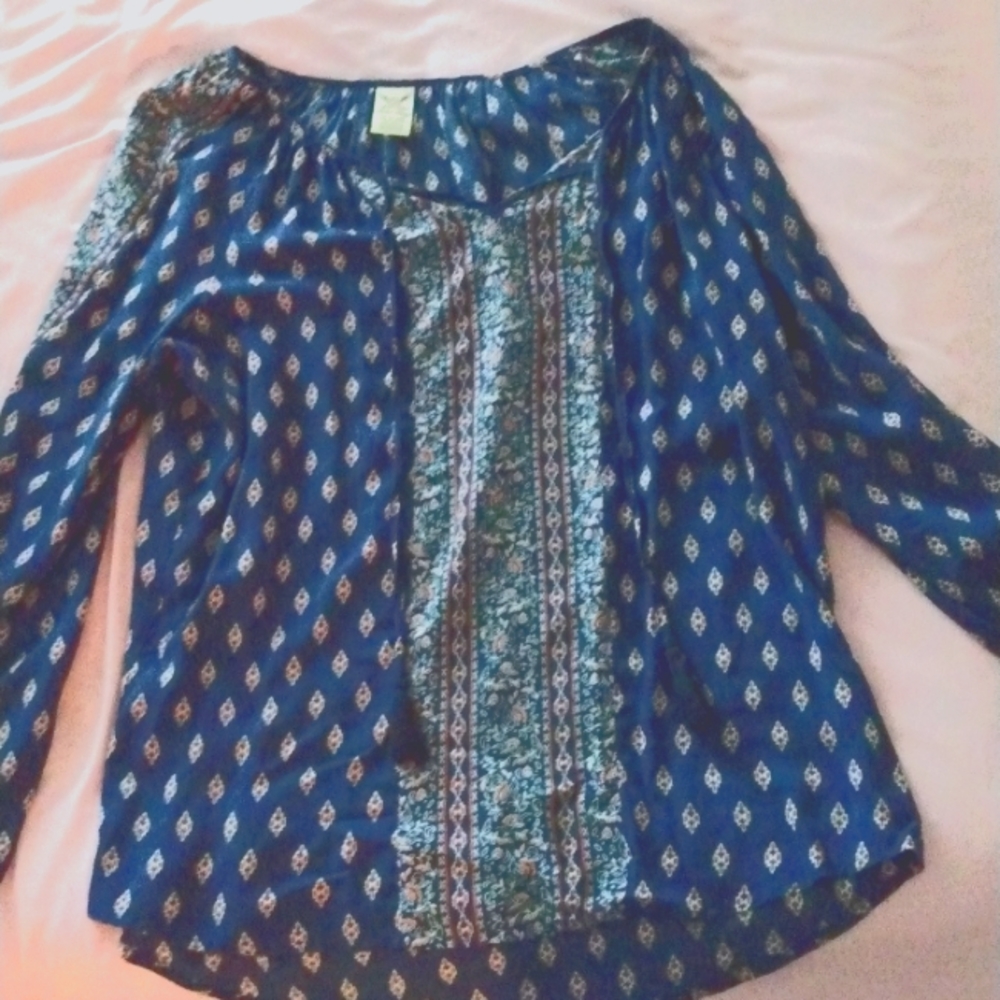 Blue printed blouse